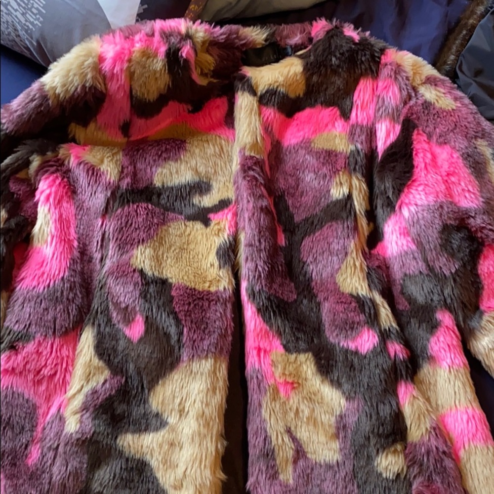 Pink Camo Faux Fur